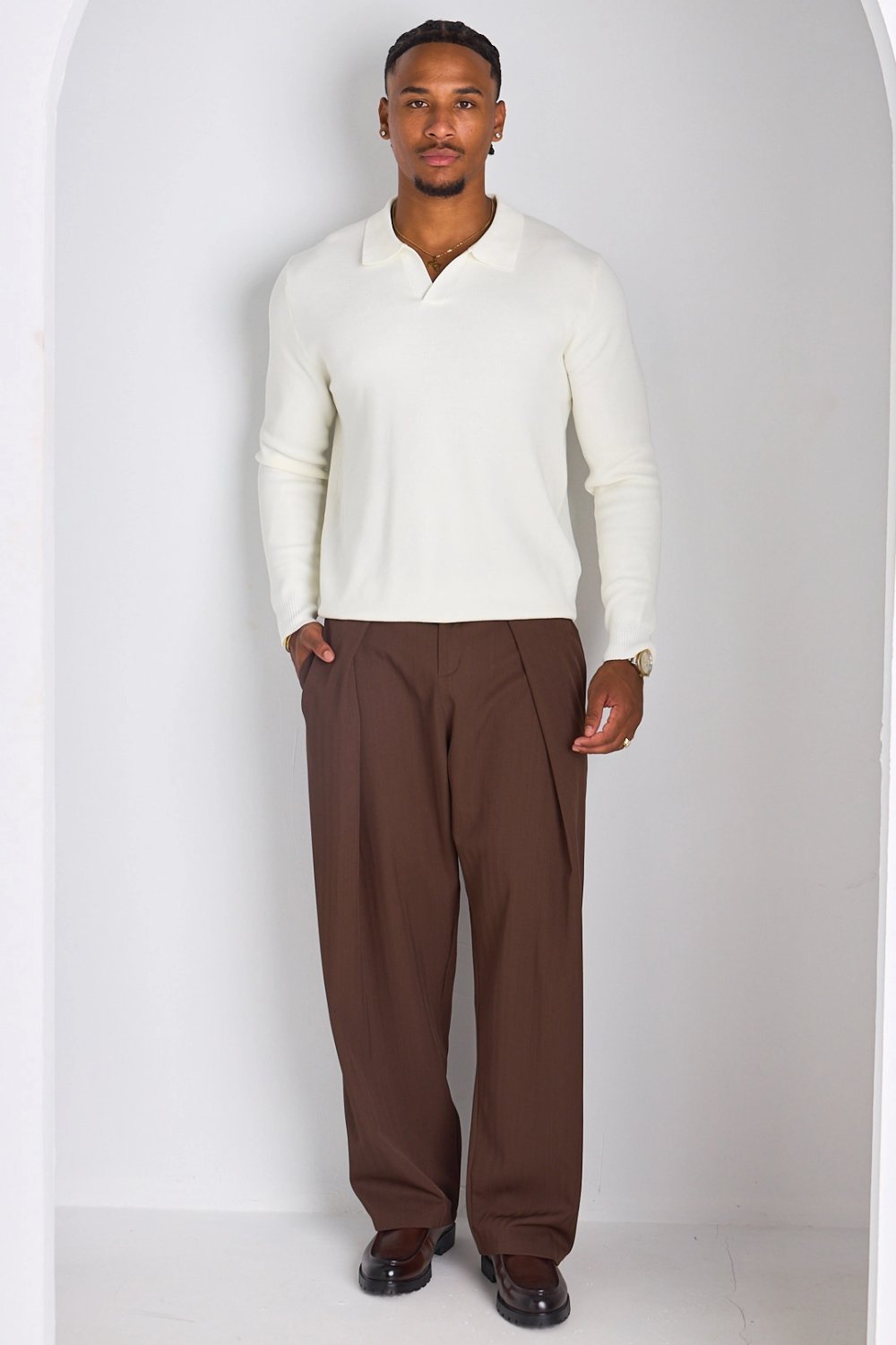 Pantalon b pinces coupe droite 9ehwi