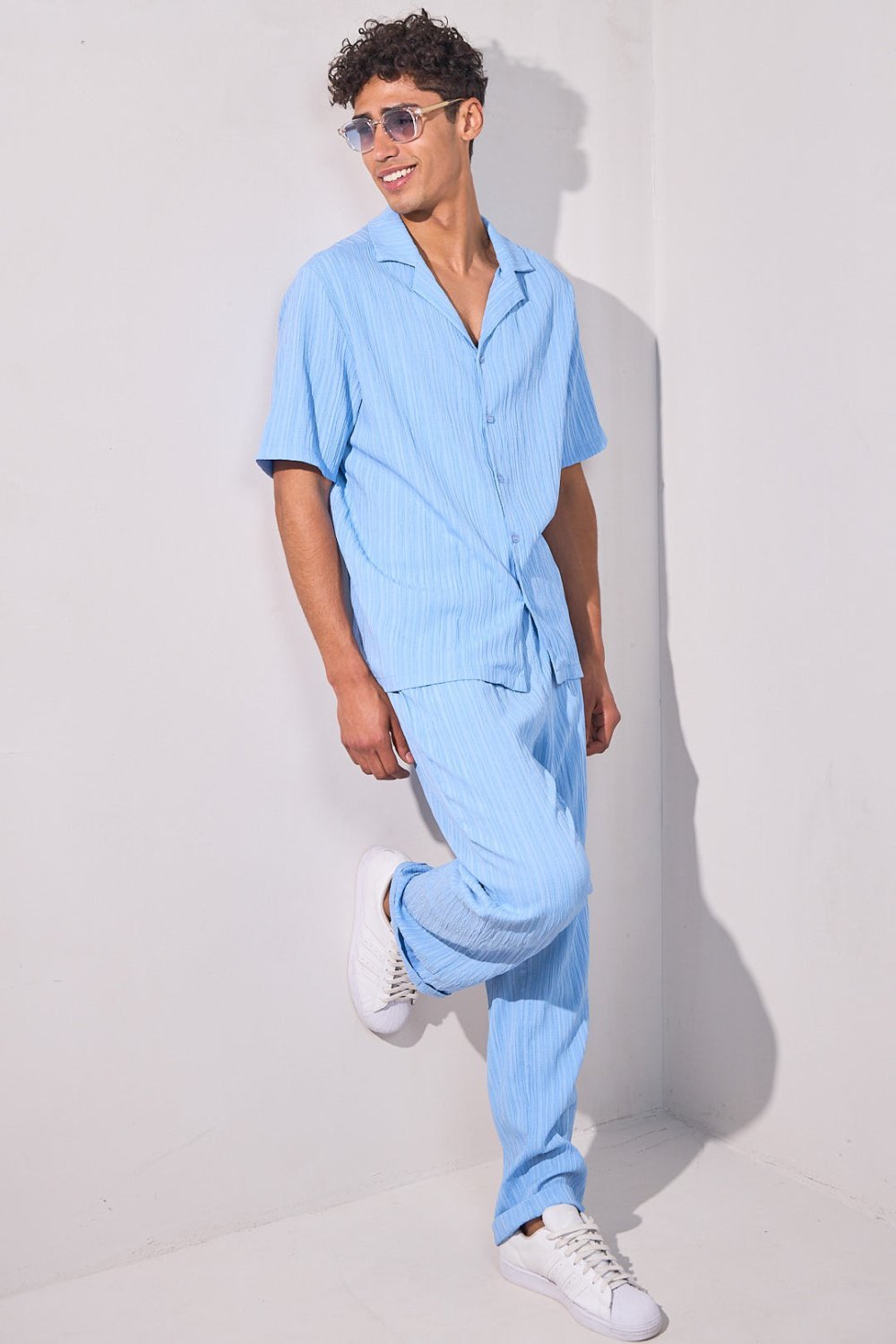 Ensemble chemise w pantalon plissé zre9