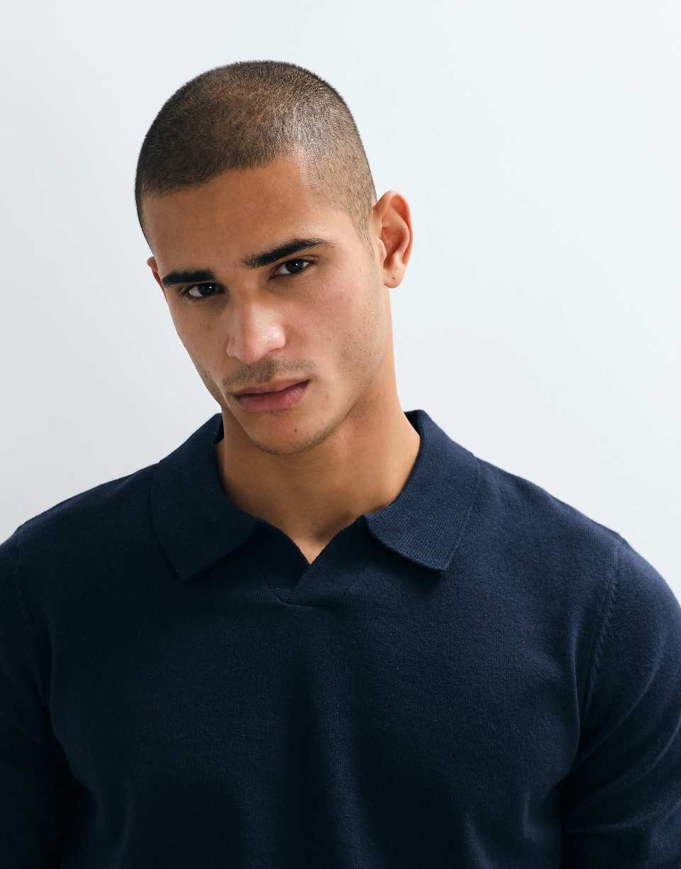 Pull f tricot b col montant zre9 marine