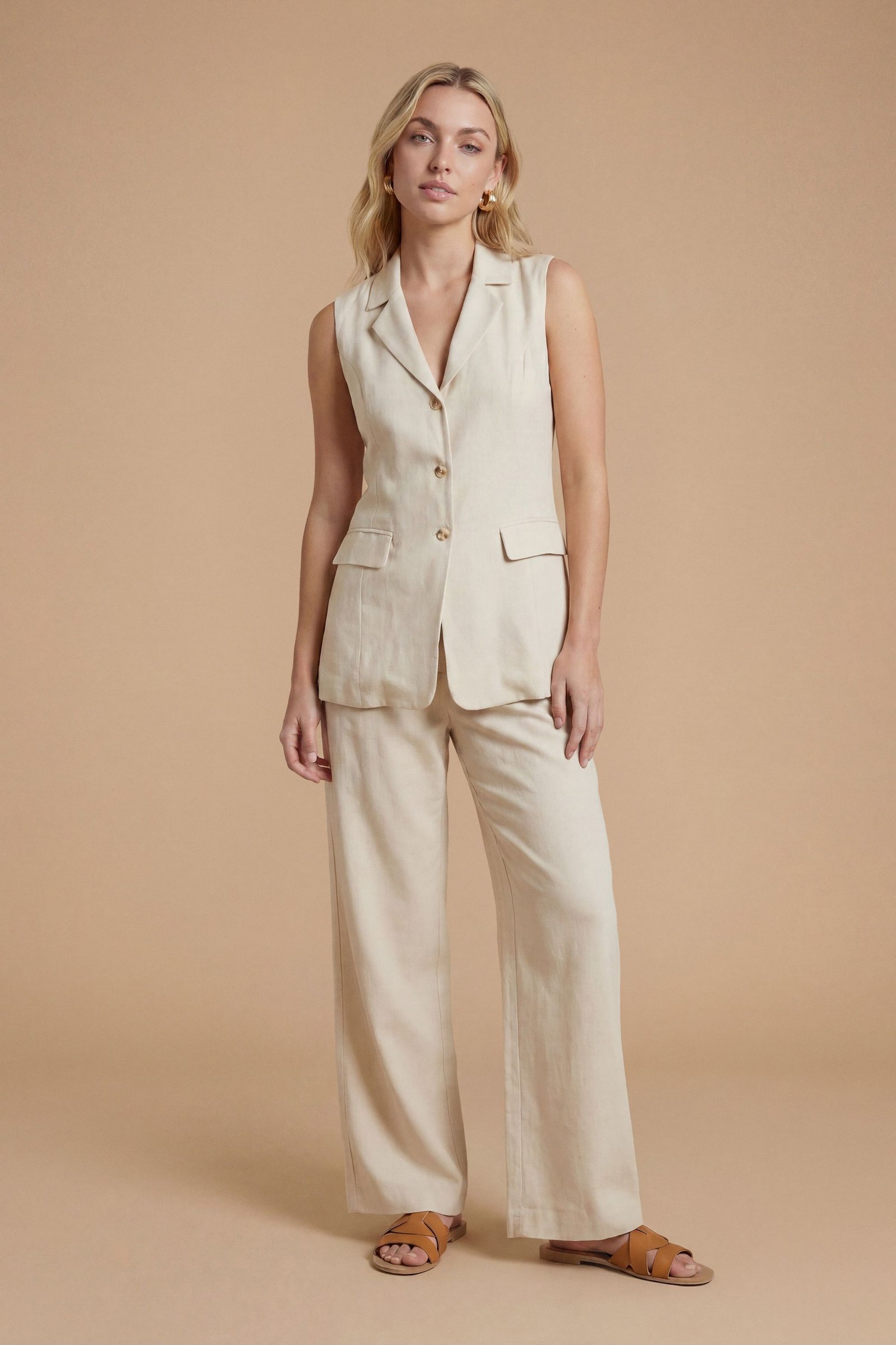 Blazer sans manches à poches