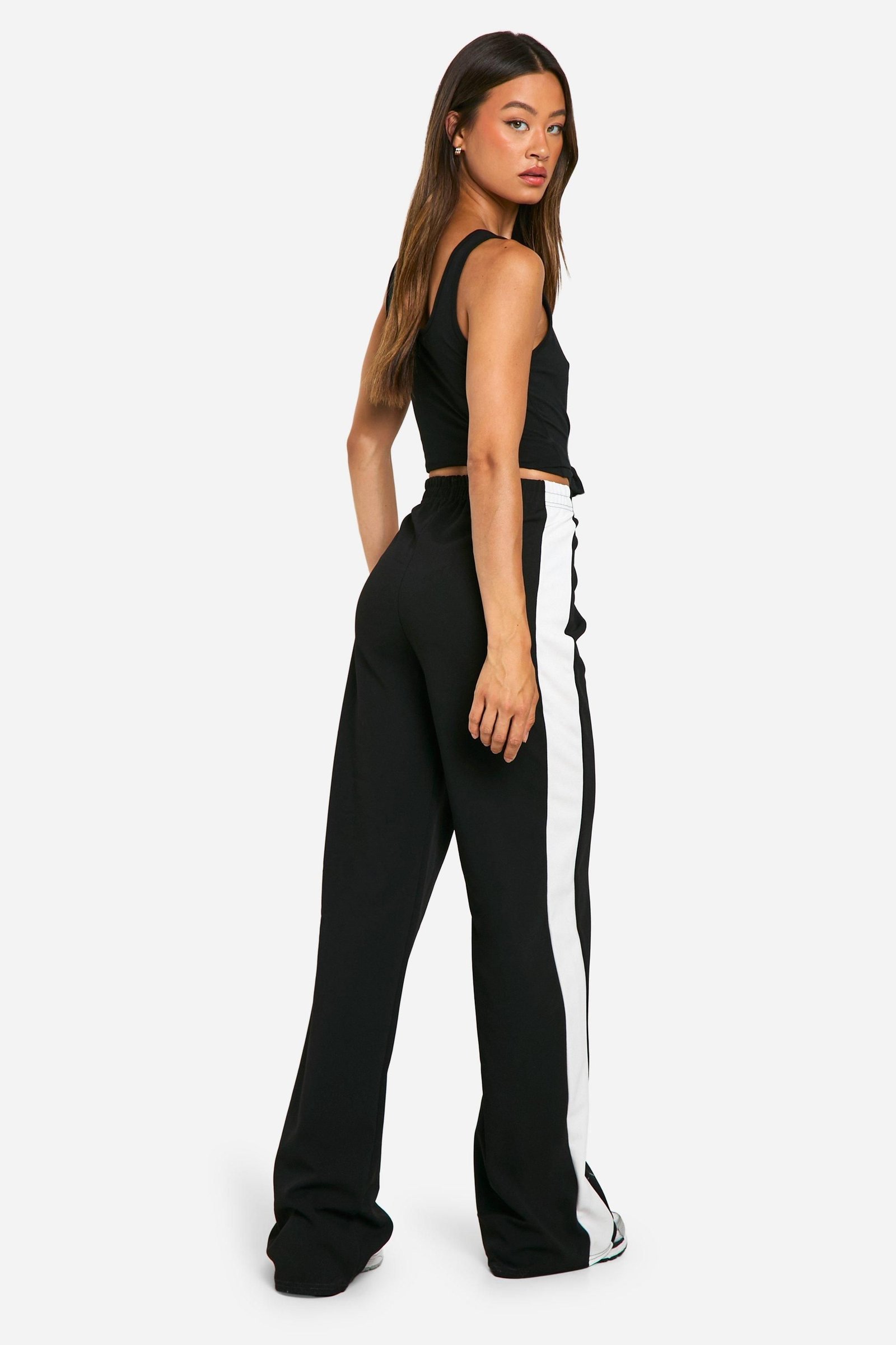 Pantalon large à rayures contrastées - Grande taille
