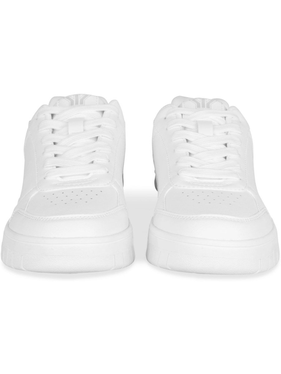 White panelled low-top trainers