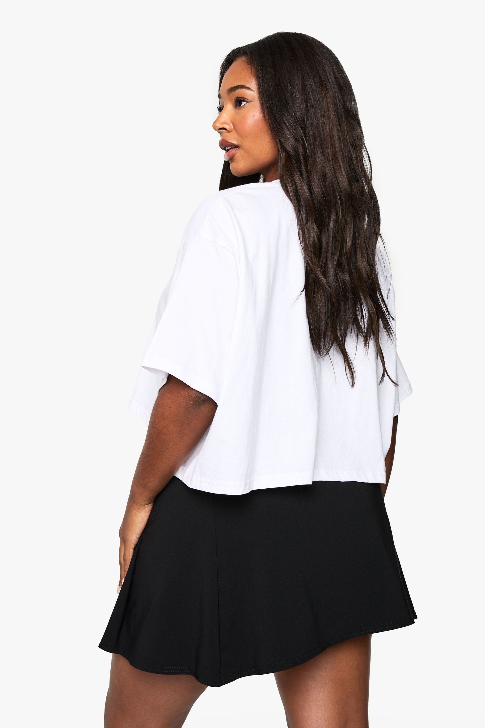 Pleated bengaline mini skirt - Plus size