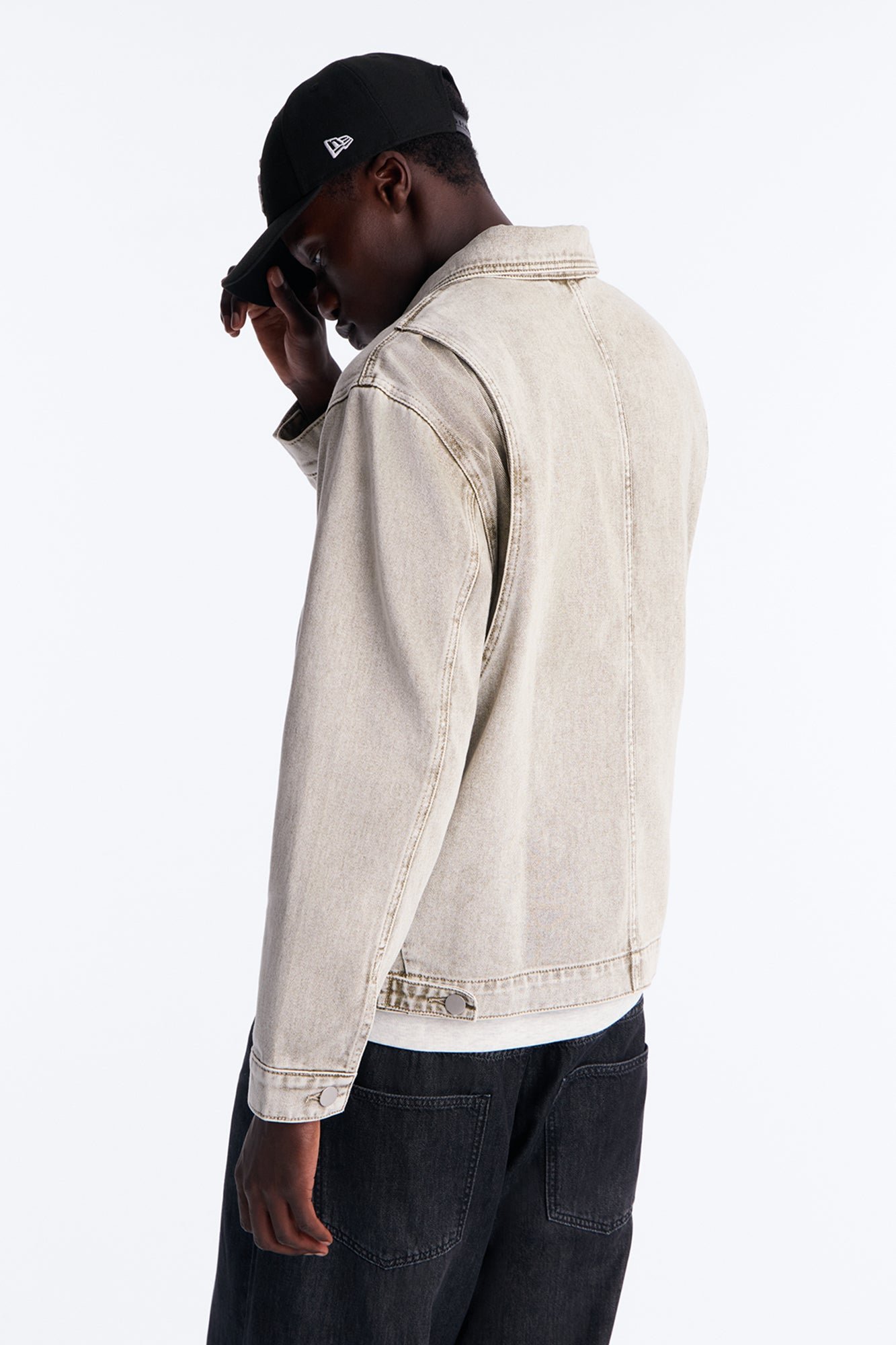 Green denim chore jacket