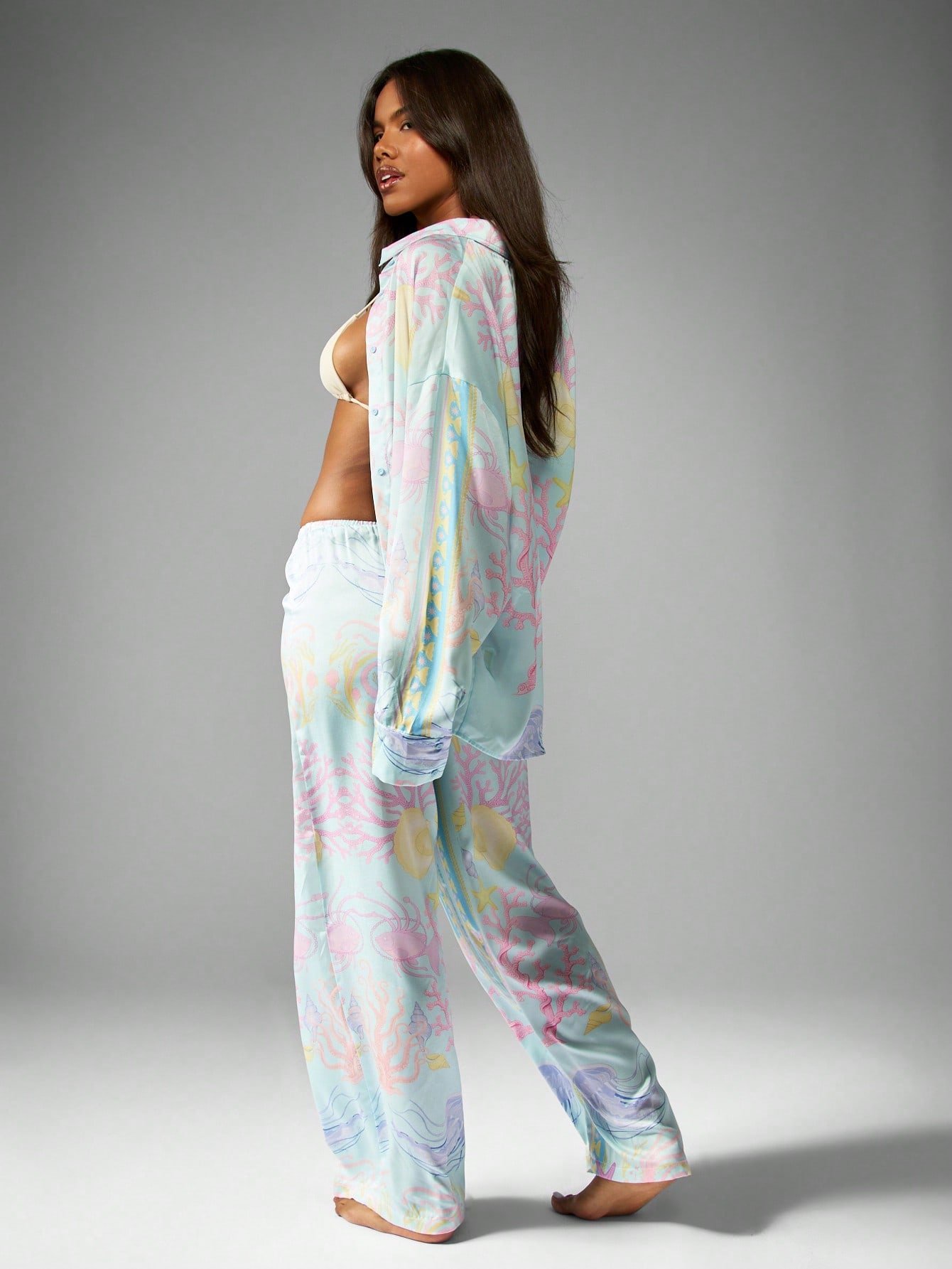 Ensemble d dar imprimé corail pastel