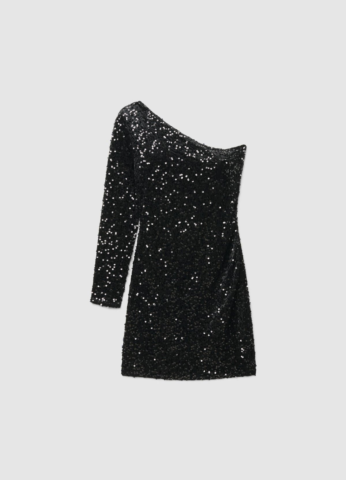 Robe courte asymétrique à paillettes