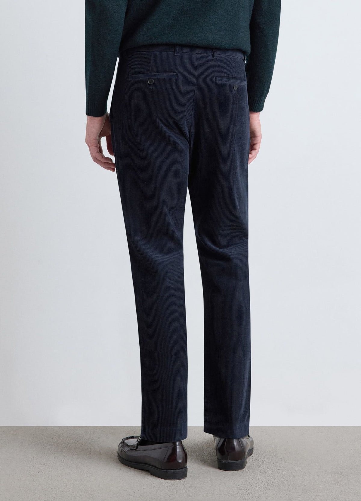 Double-pleat corduroy trousers