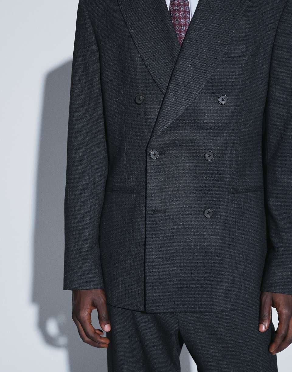 Veste dyal costume croisée b mroub3at sghar