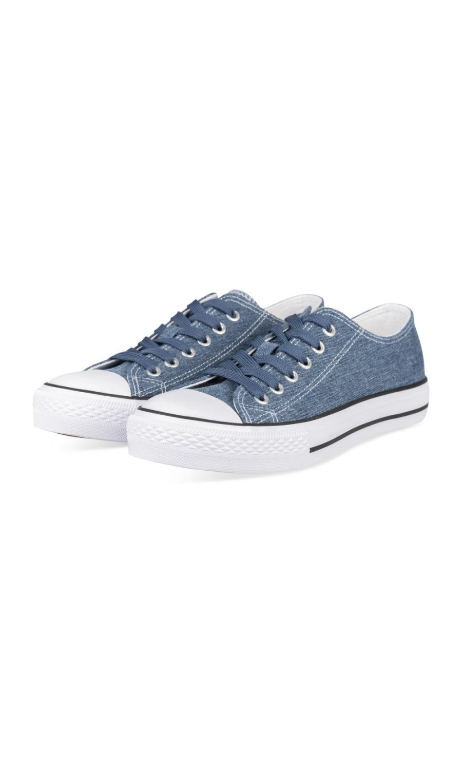 Denim-look canvas low-top sneakers