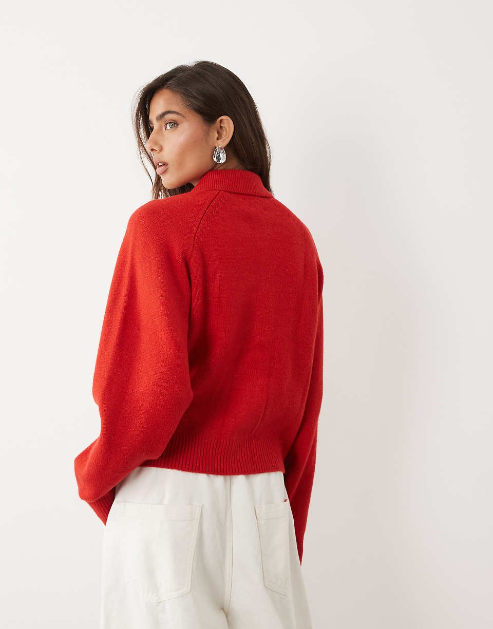 Chemise ajustée en maille - Rouge