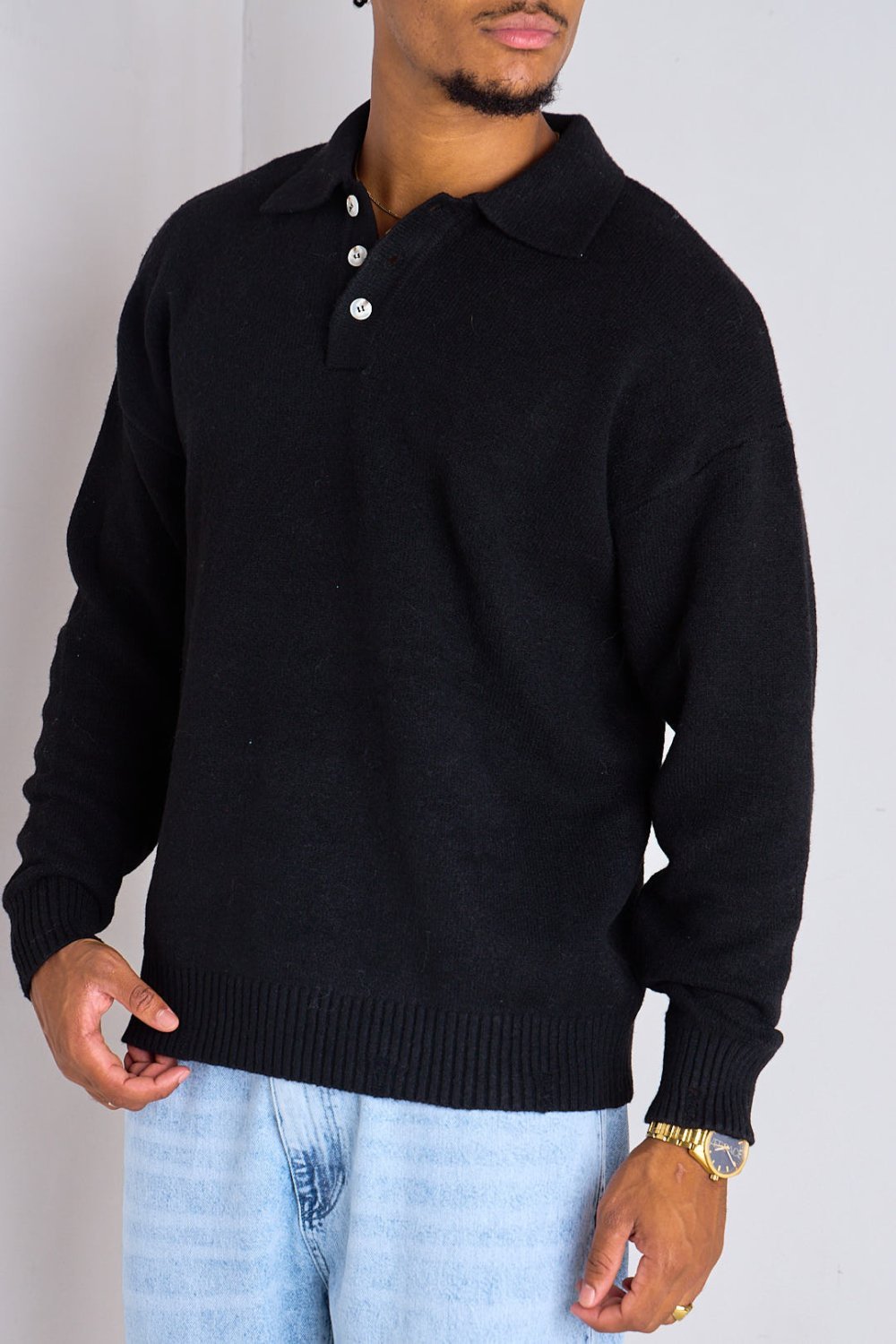 Pull f souf b col chemise k7el