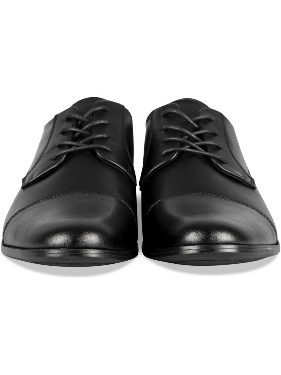 Black cap-toe derbies