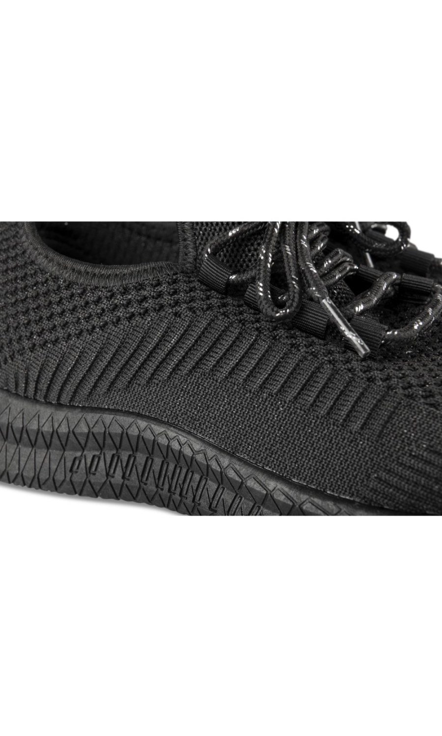 Baskets en maille à lacets élastiques noires