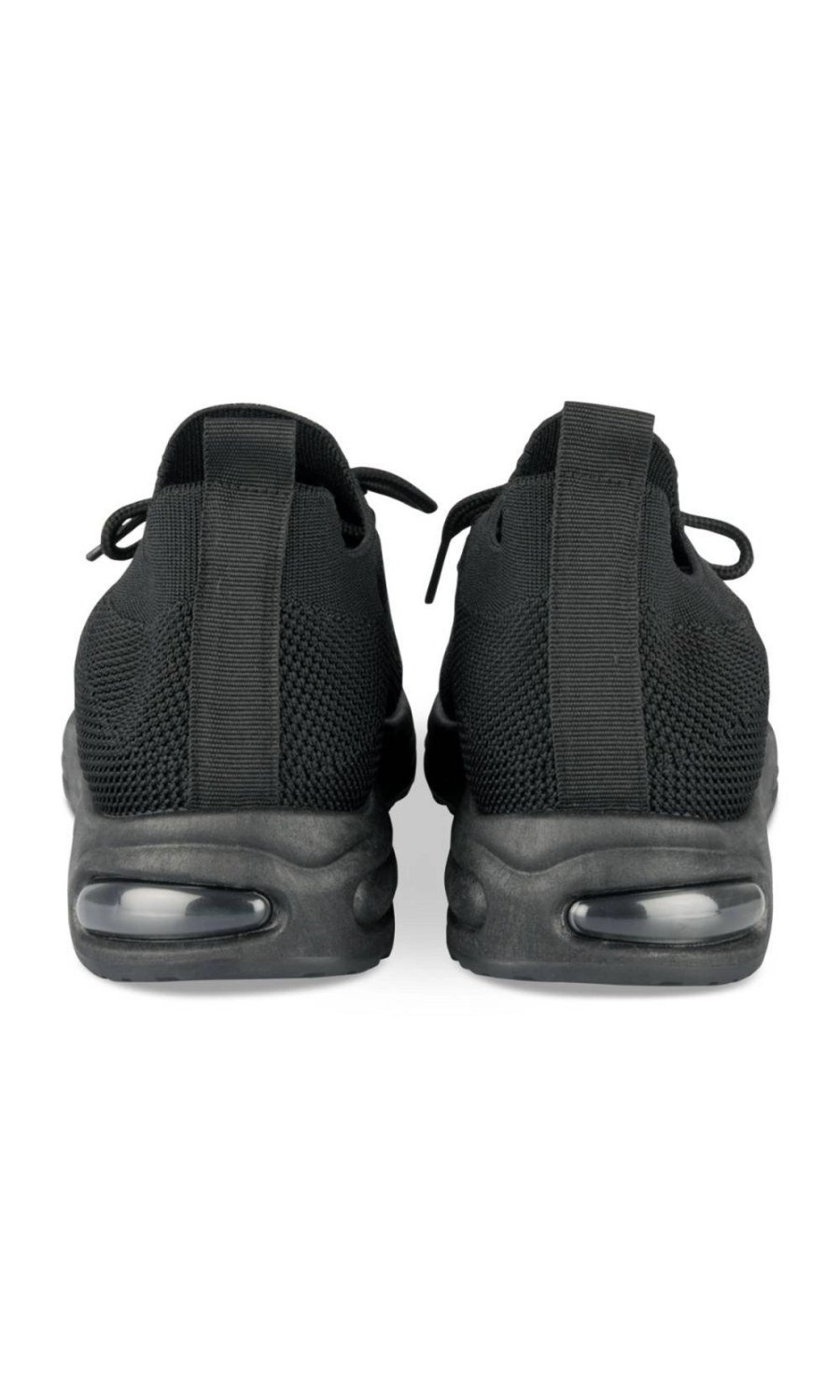 Black knit sneakers with bubble sole