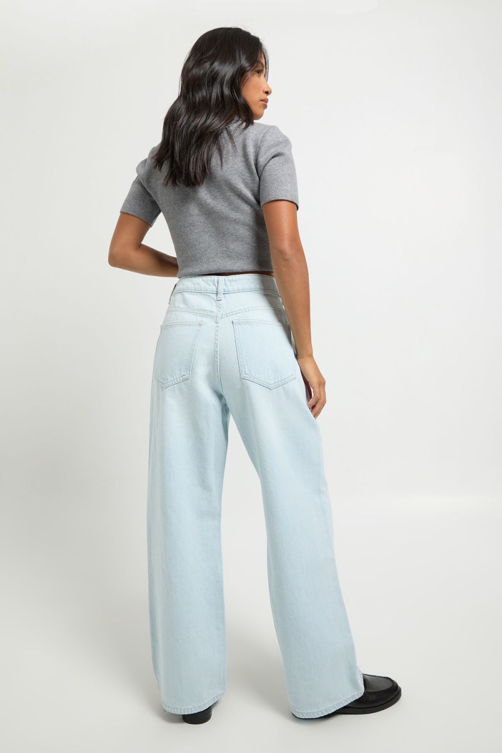 Jean droit taille haute bleu très clair - Petite
