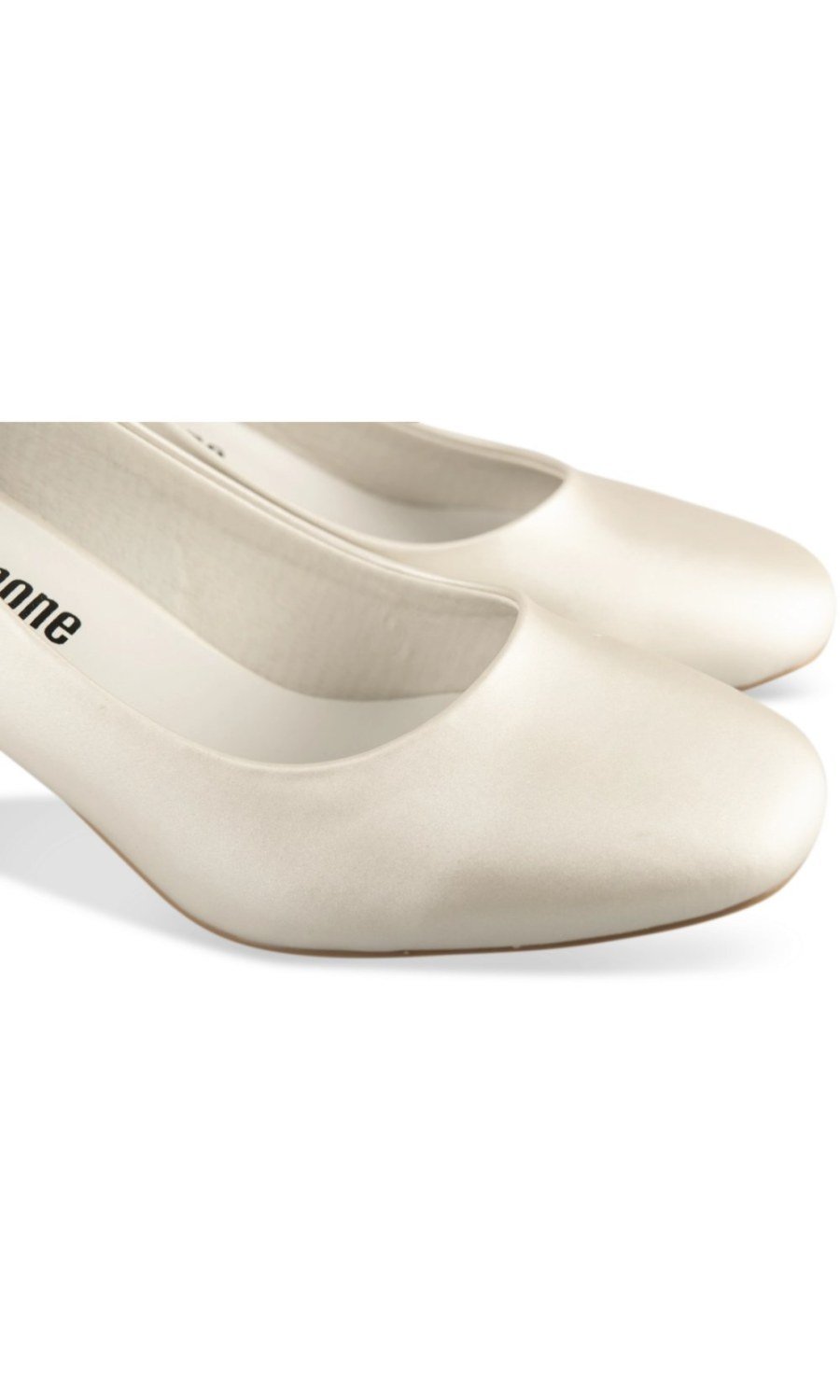 Off-white pearlised block-heel square-toe pumps