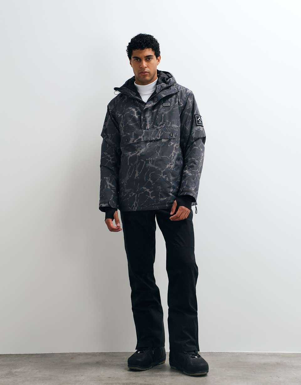 Veste freeride imperméable à enfiler III isolante à imprimé craquelé foncé