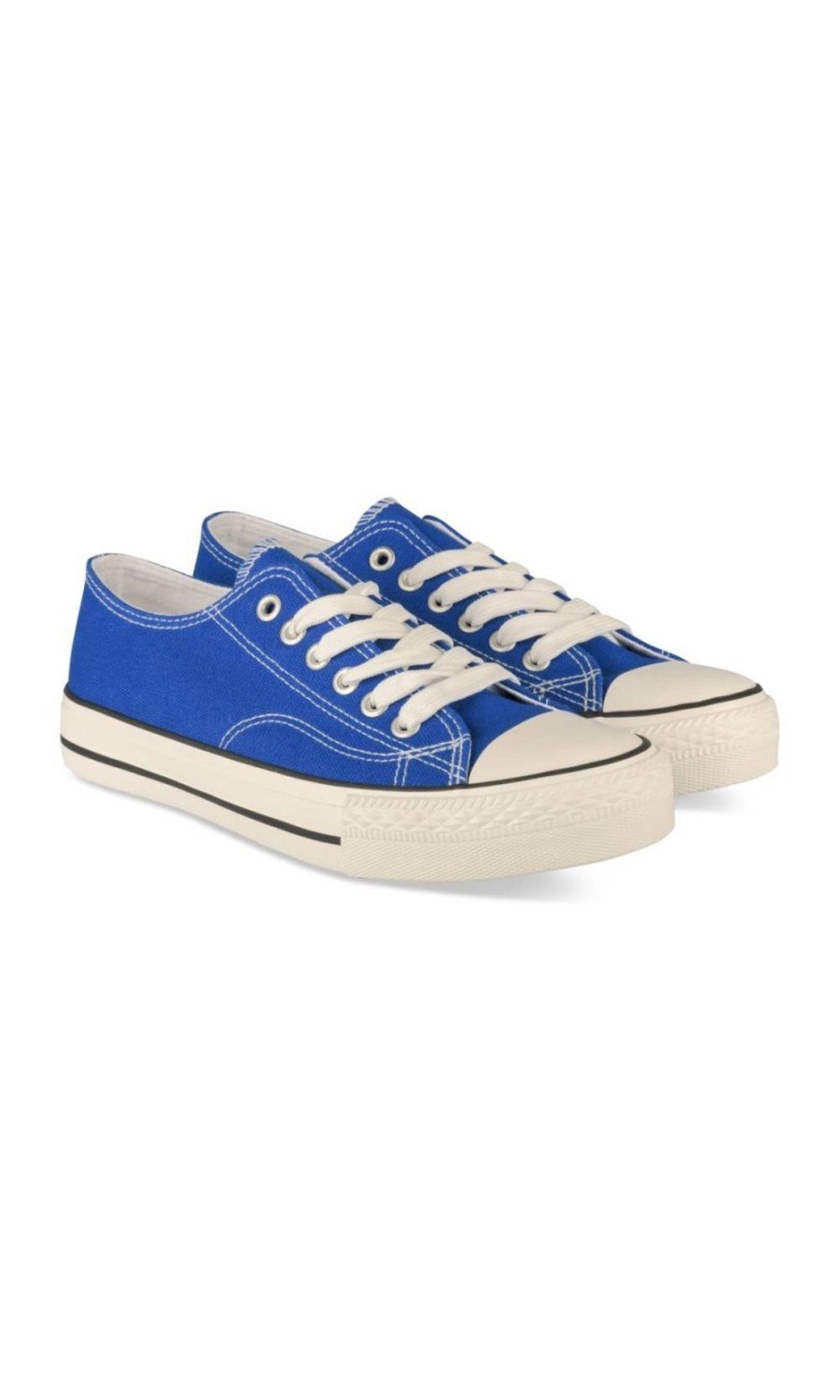 Blue canvas low-top sneakers