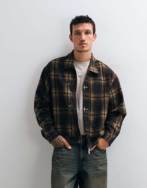 Chemise en flanelle à manches longues avec détail boucle de pompier Multicolore