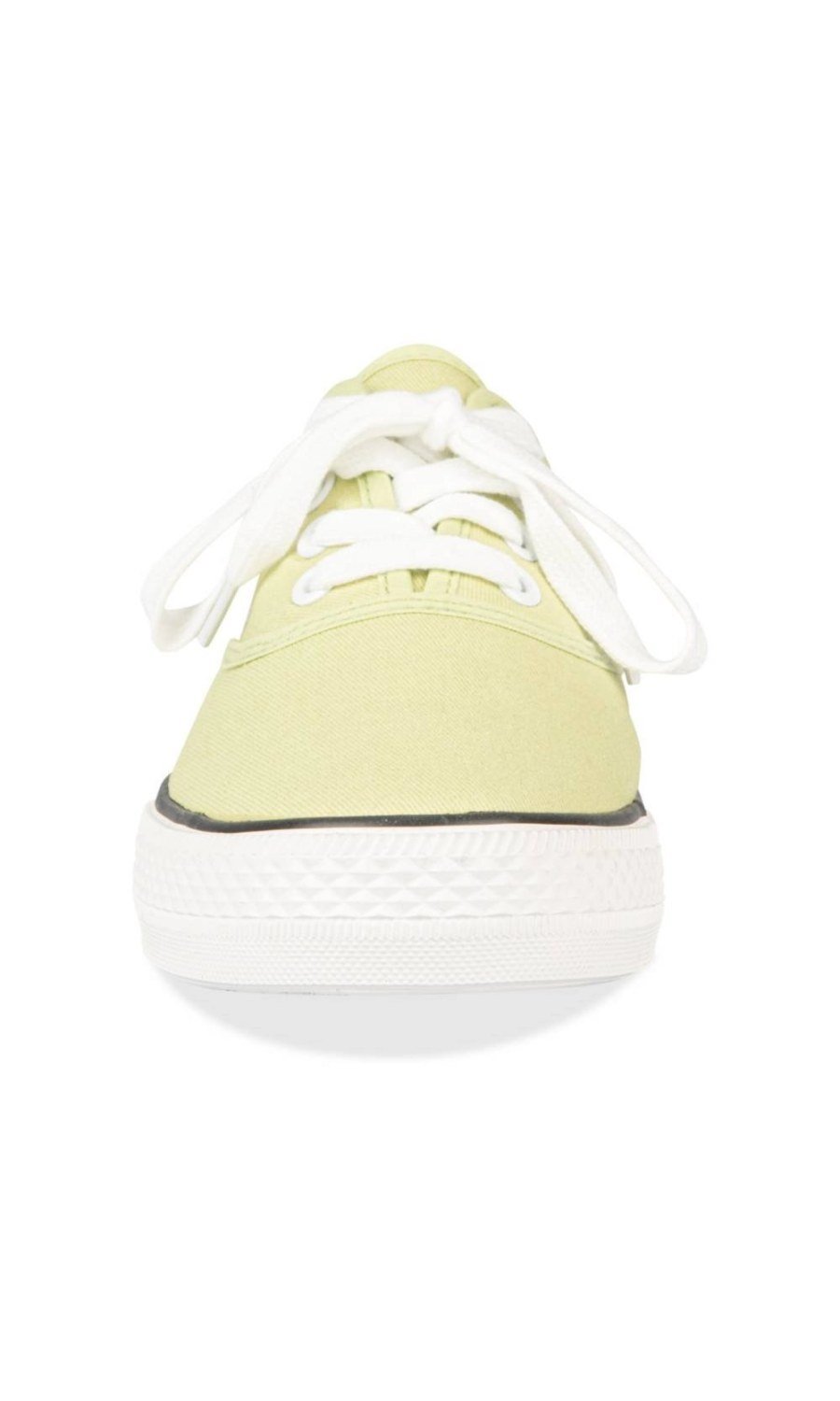 Pale yellow canvas low-top sneakers