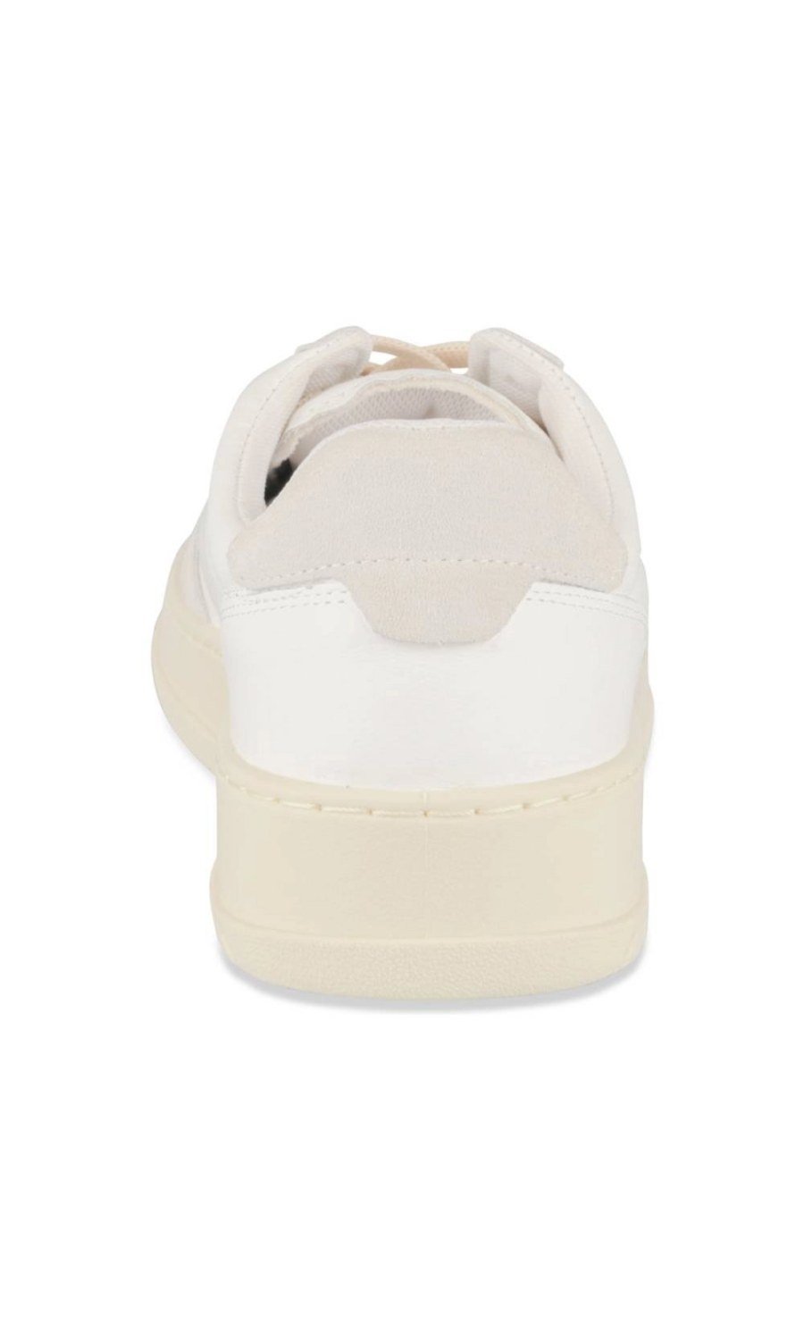 White and grey retro mixed-texture sneakers