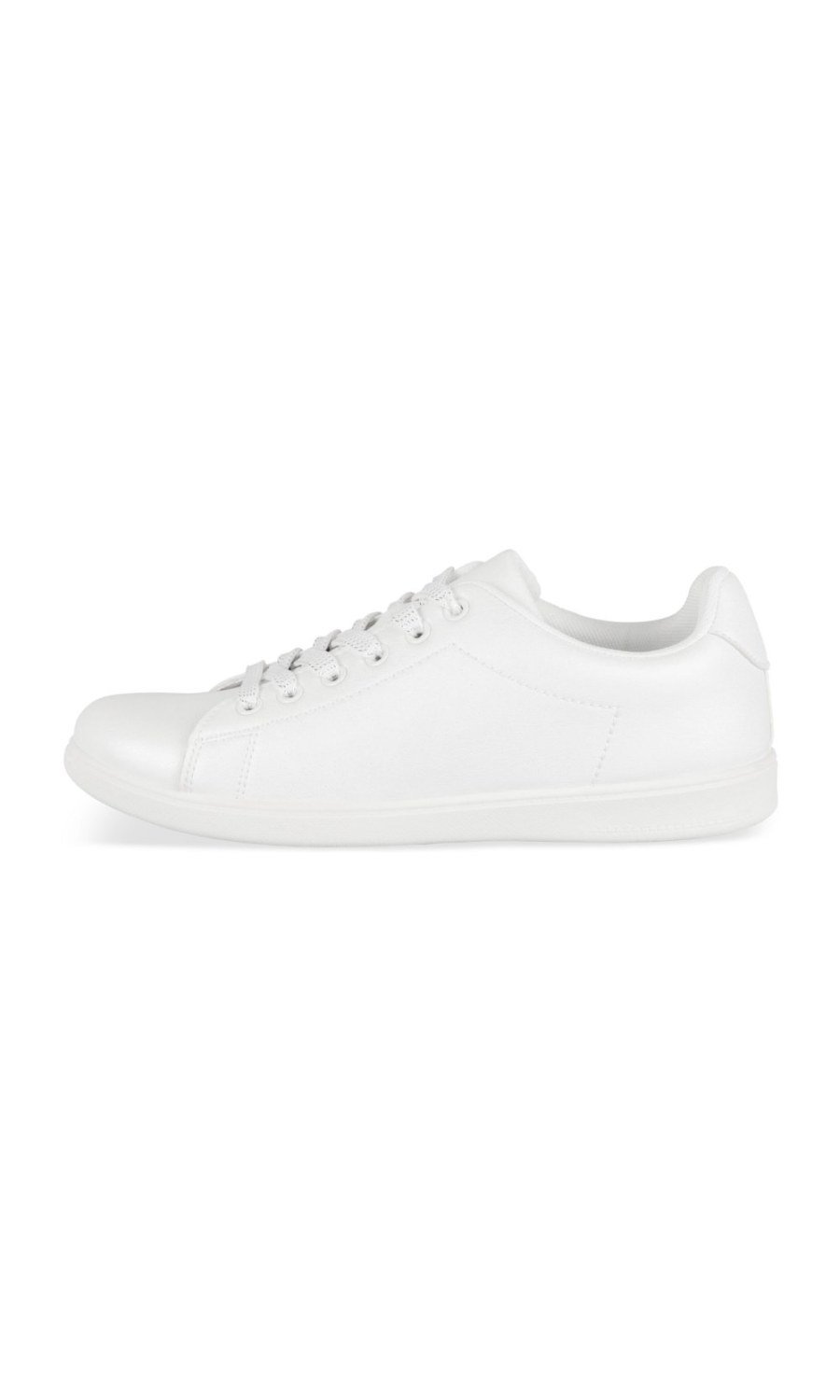 Plain white low-top sneakers