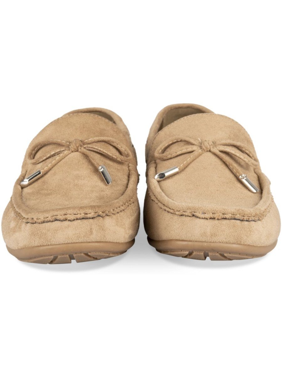 Mocassins b nœud b7al suédine camel