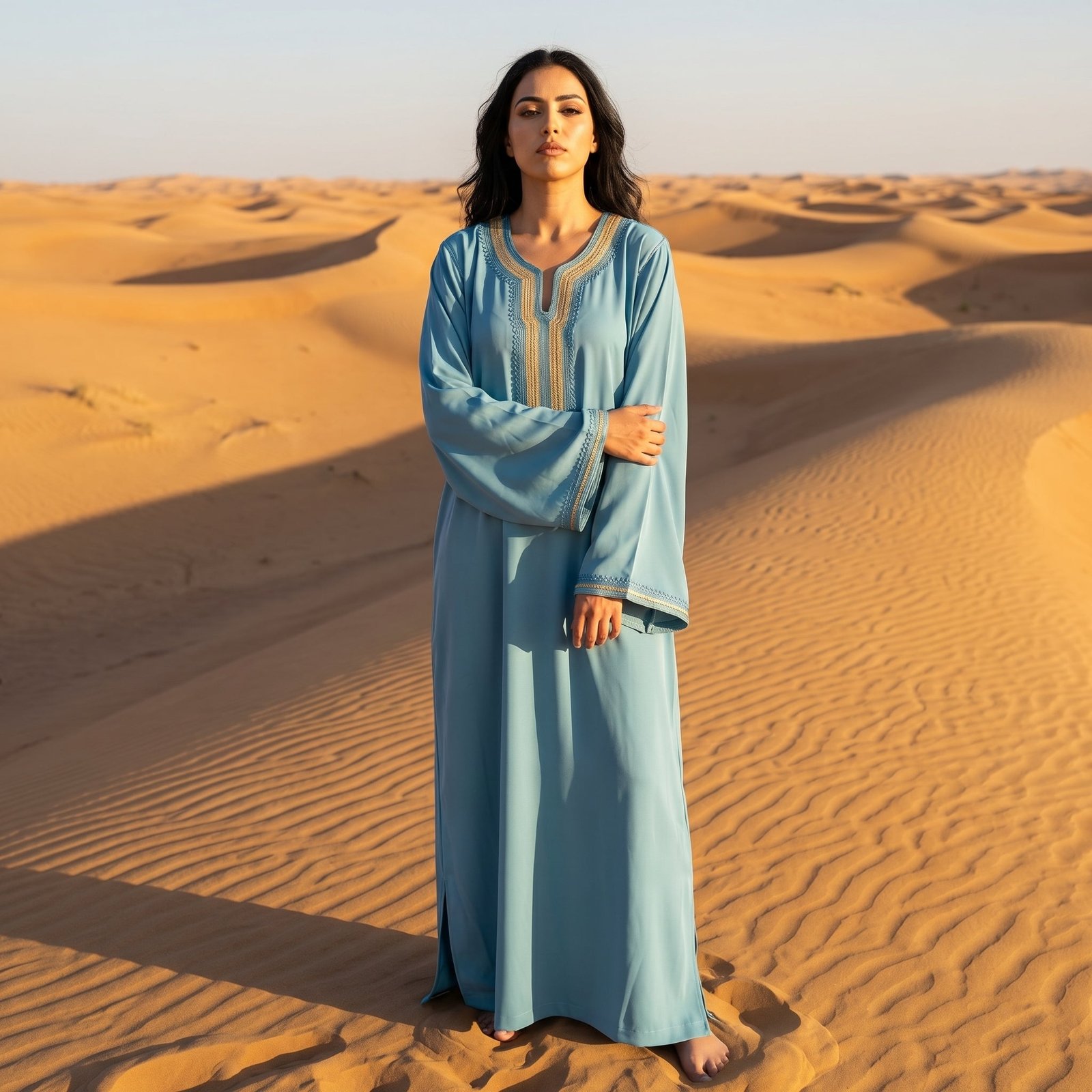Caftan bleu canard