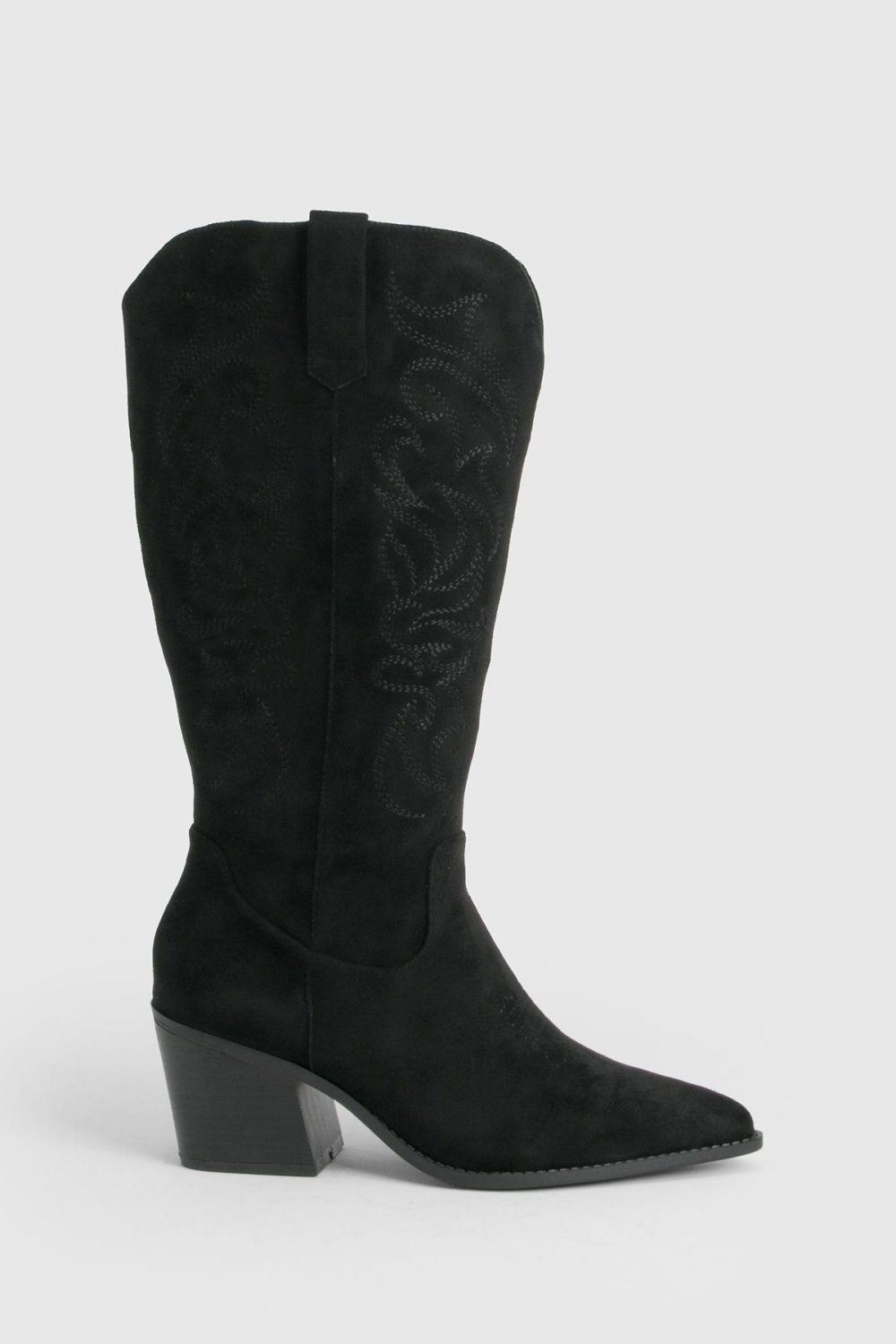 Bottes western en suédine brodées - Pied large