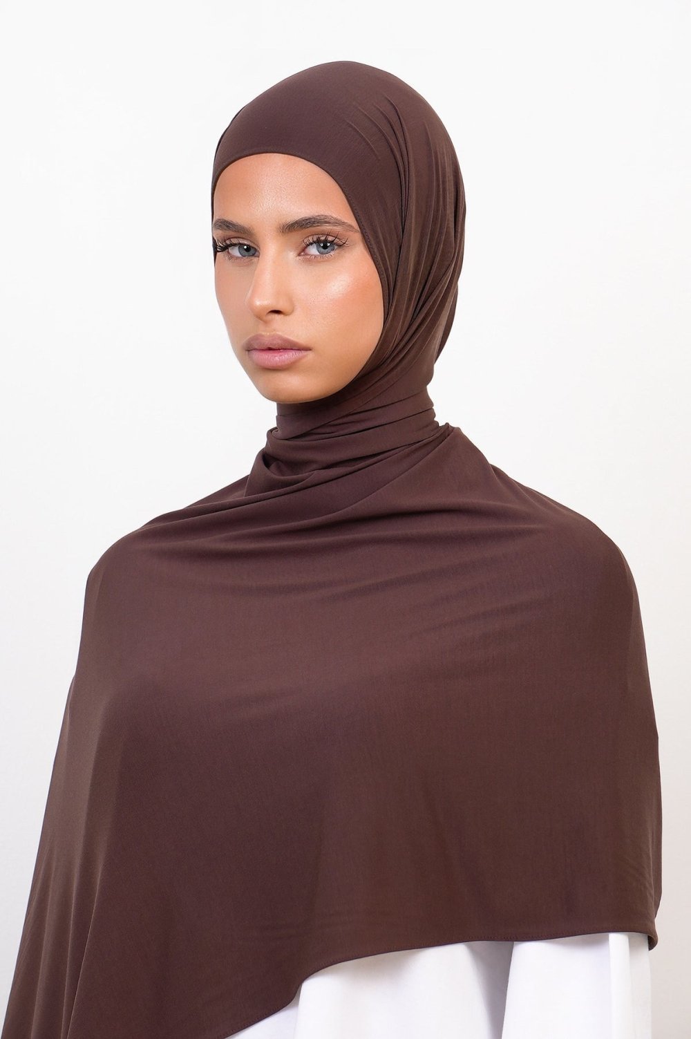 Bamboo jersey hijab - Brown
