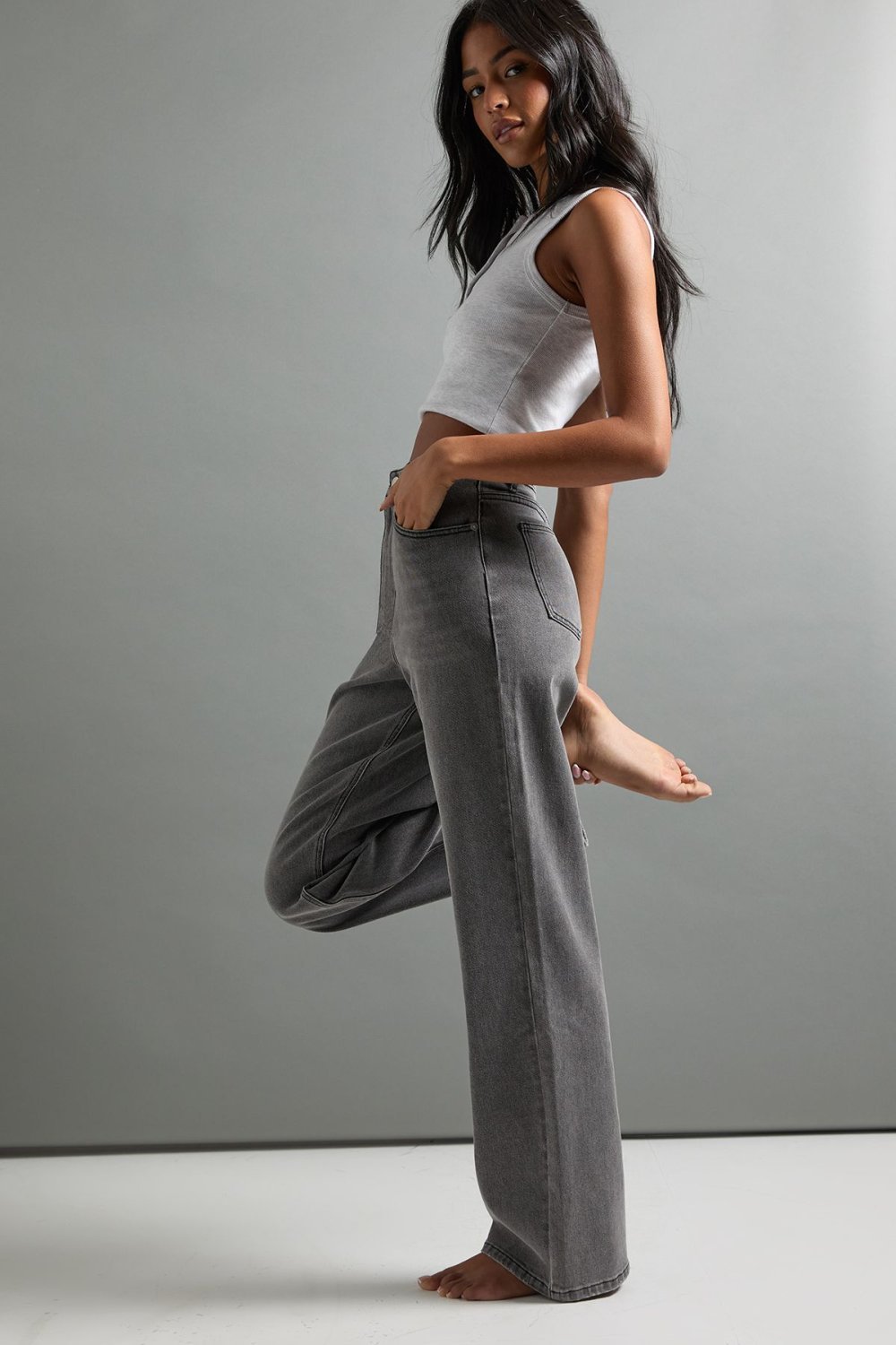 Jean droit taille haute rmadi - Tall