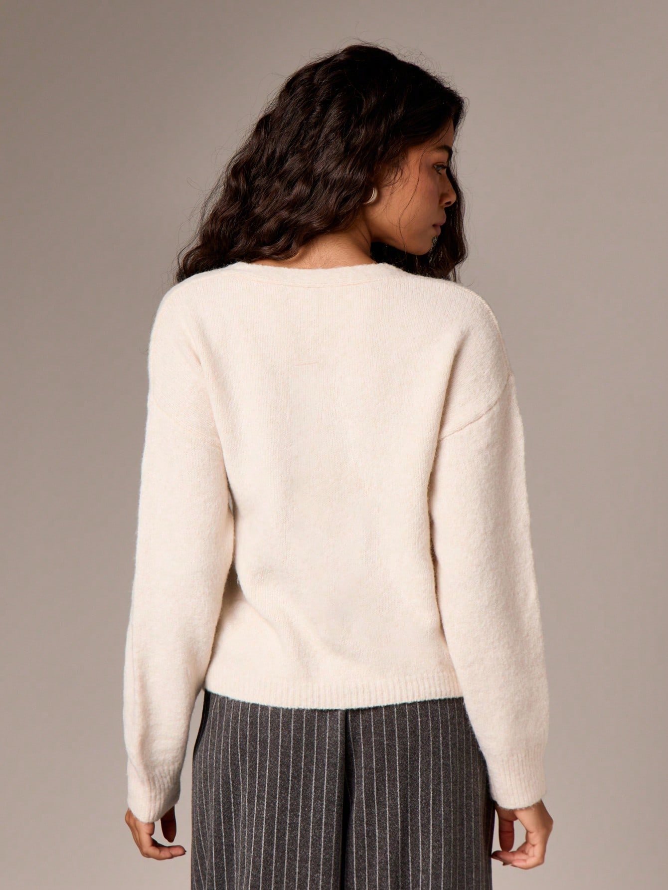 Cardigan court en tricot épais à boutons