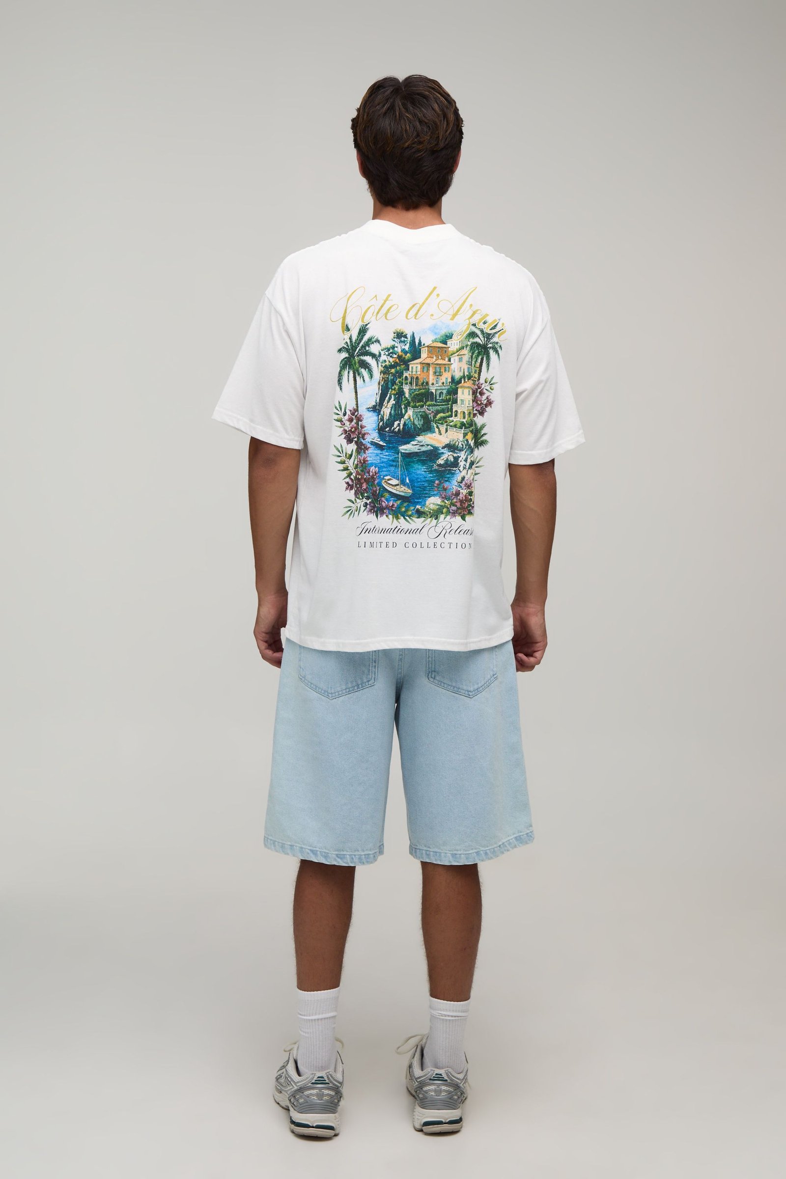 T-shirt byed oversize b imprimé dyal blasa