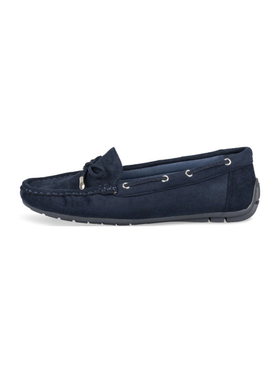 Mocassins en suédine à nœud bleu marine