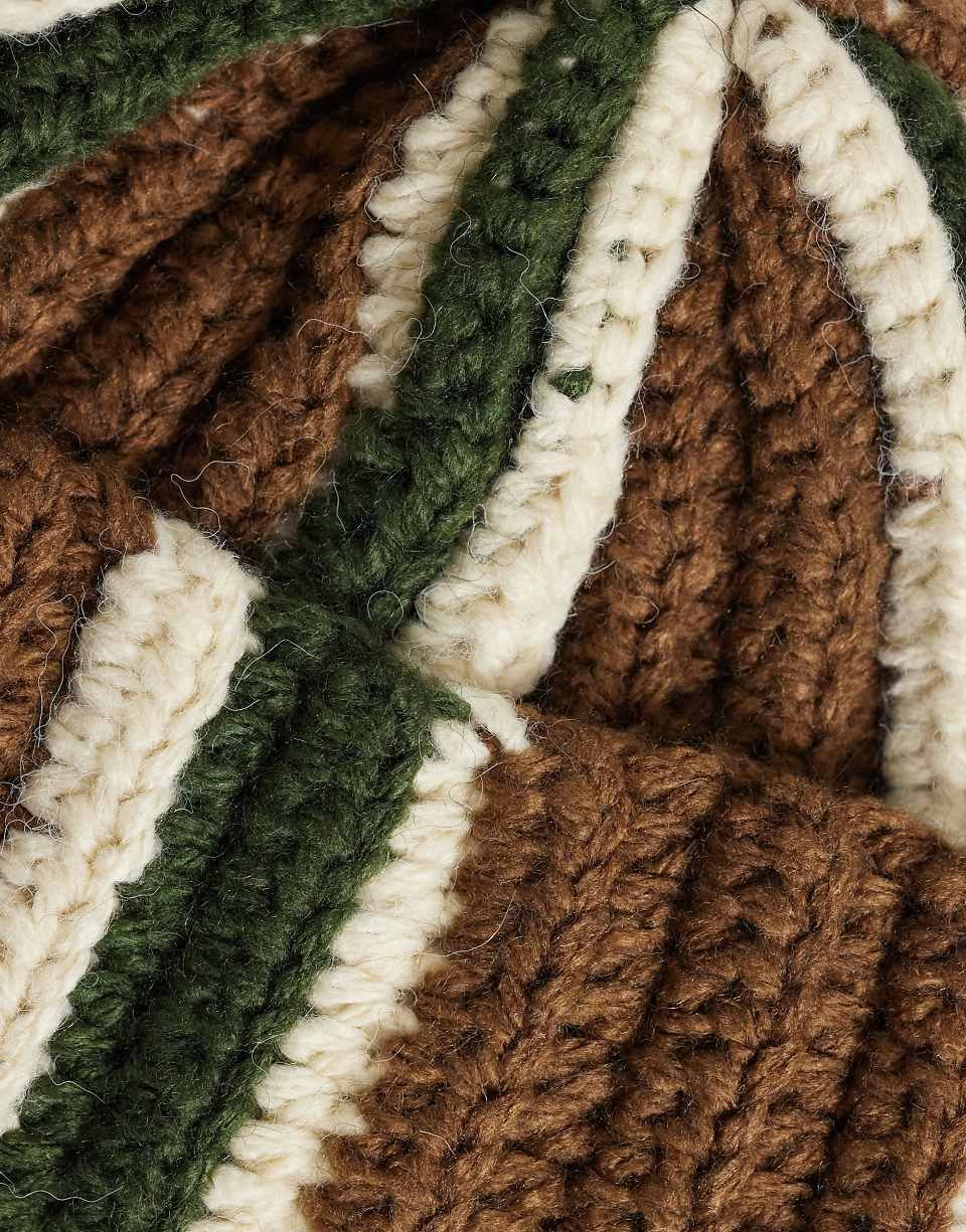 Bonnet unisexe à rayures marron