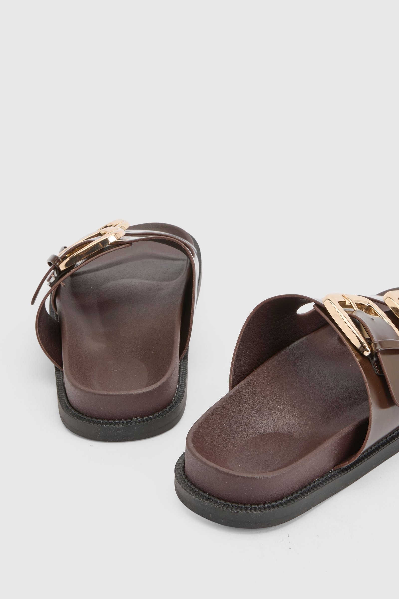 Claquettes anatomiques b jouj boucles - Chocolat