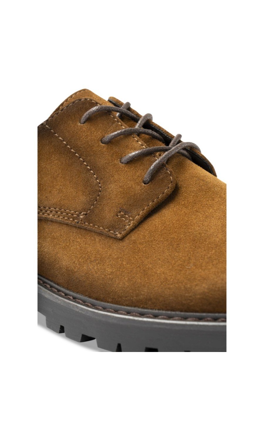 Camel suede-effect derbies, lug sole