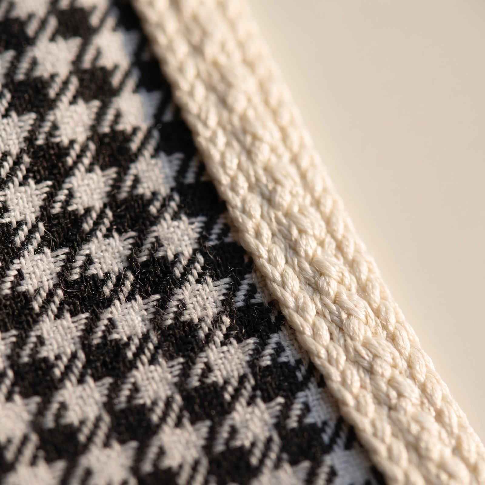 Black houndstooth caftan with ivory sfifa