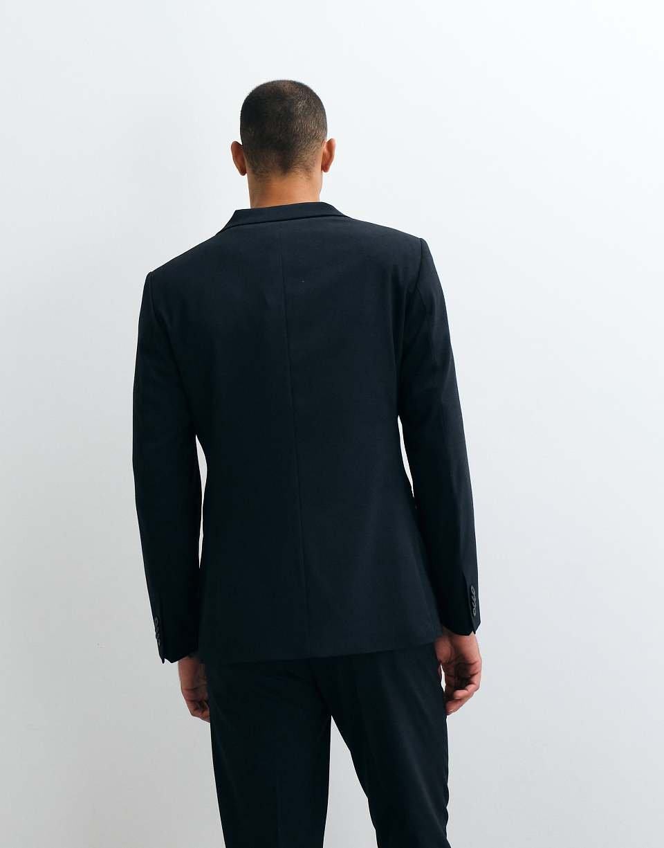 Blazer de costume slim croisé bleu marine foncé