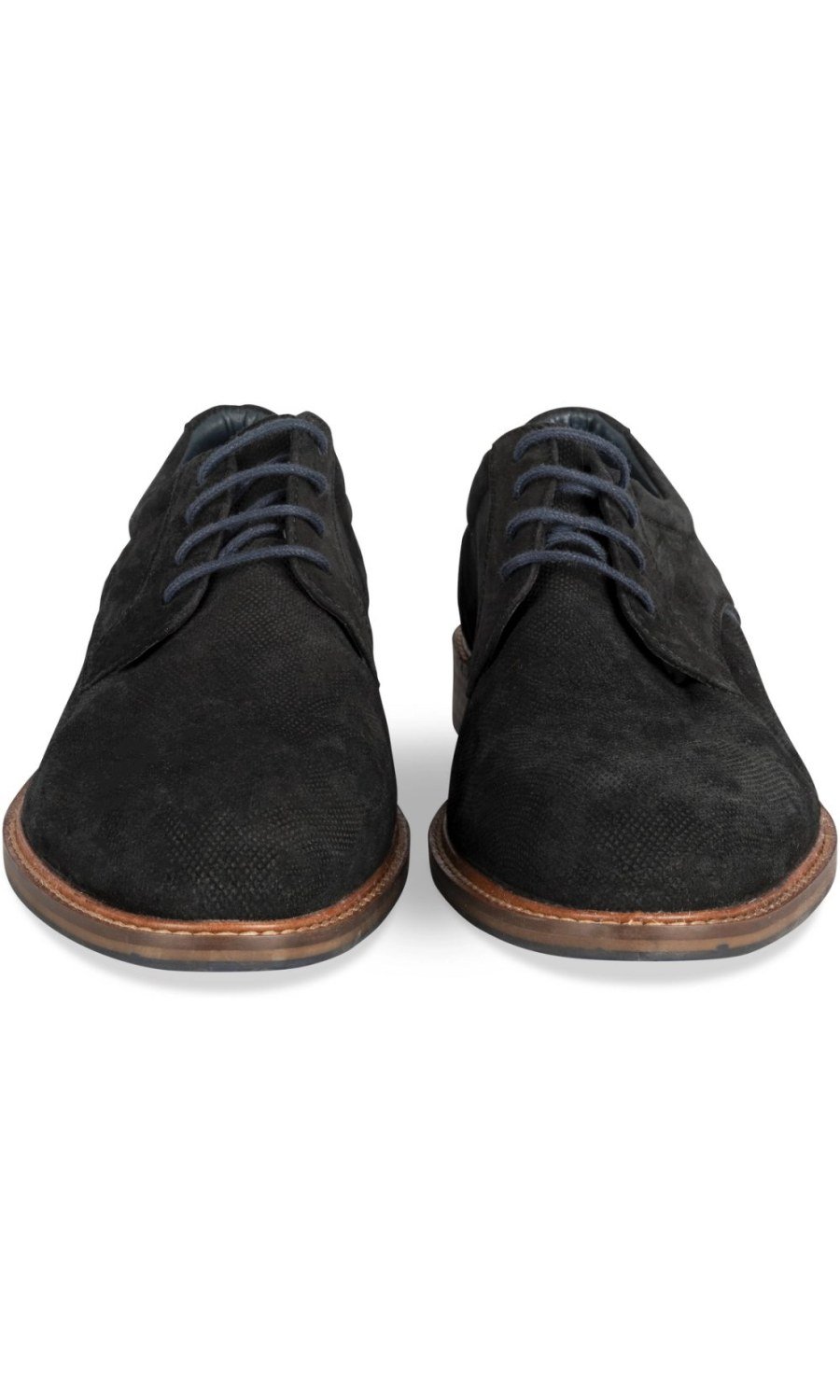 Derbies aspect suédine semelle camel noirs