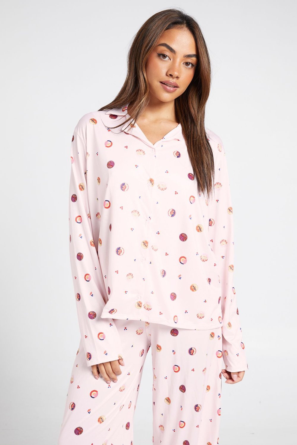 Pyjama chemise et pantalon imprimé fruits