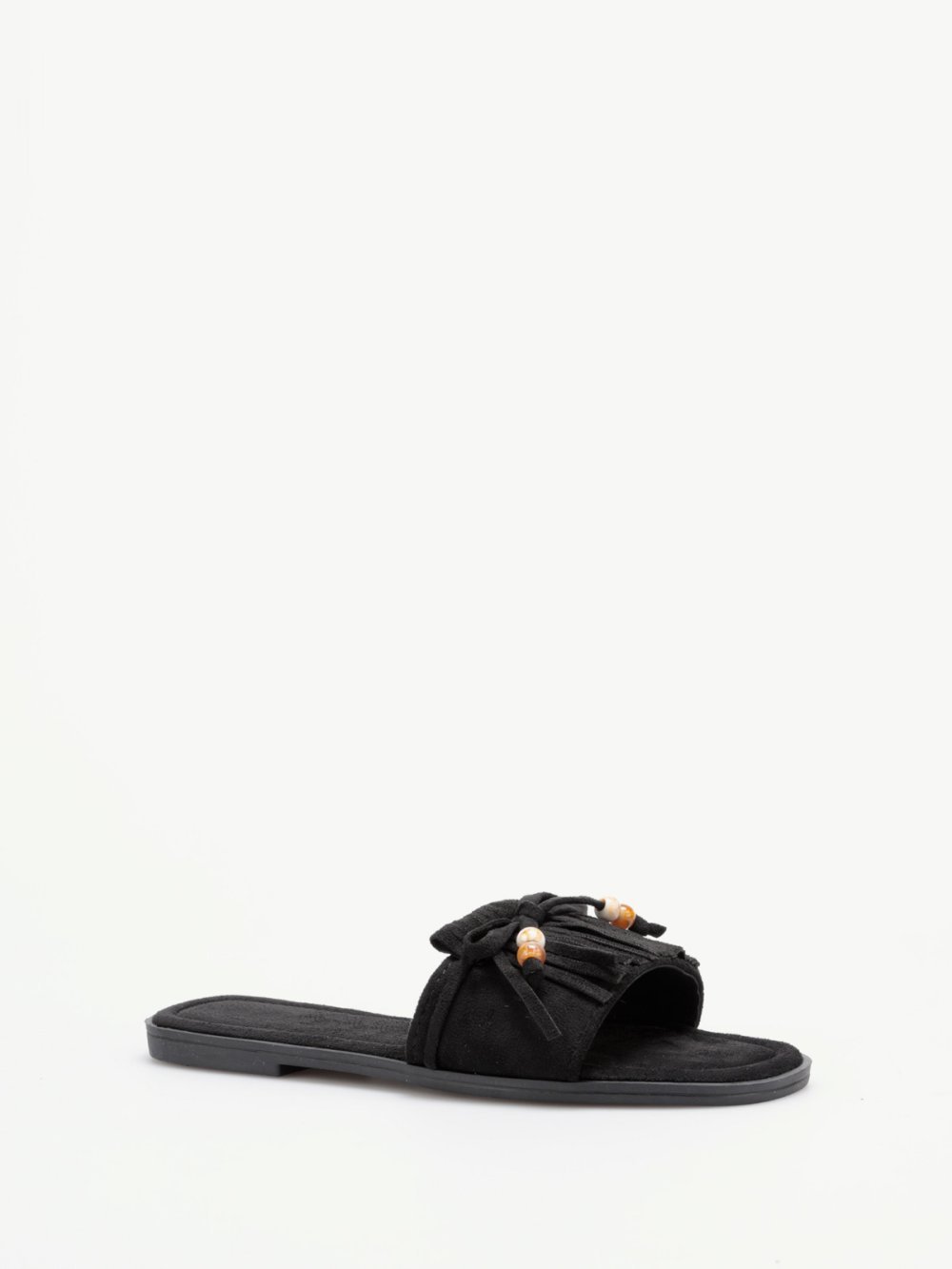 Mules suédine b franges w perles k7lin