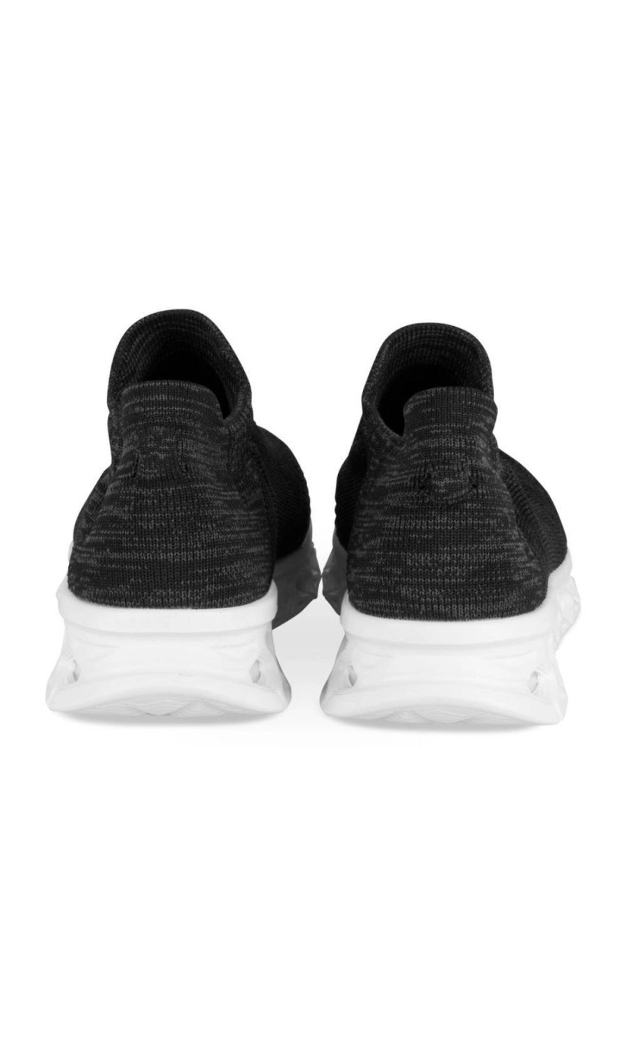 Baskets chaussettes chinées noir et blanc