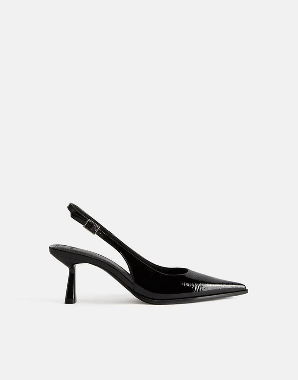 Escarpins à petit talon et bride arrière - Noir