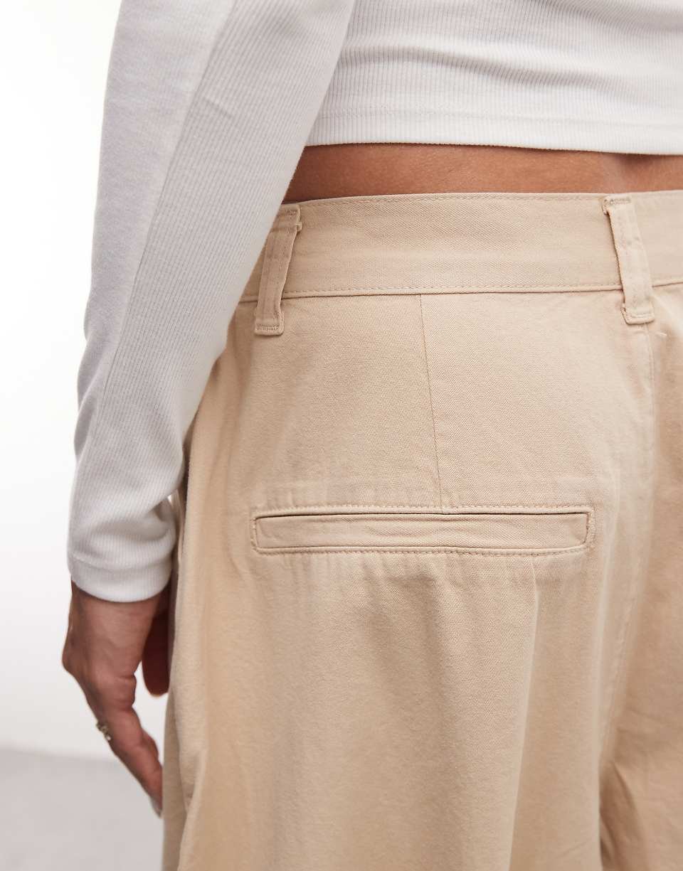 Jean ballon plissé XL, lon beige