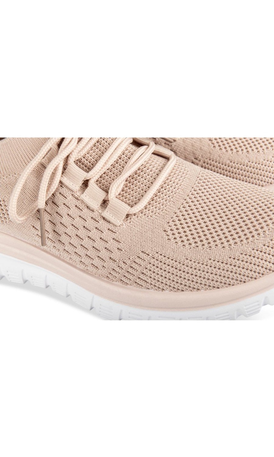 Baskets b maille rose poudré