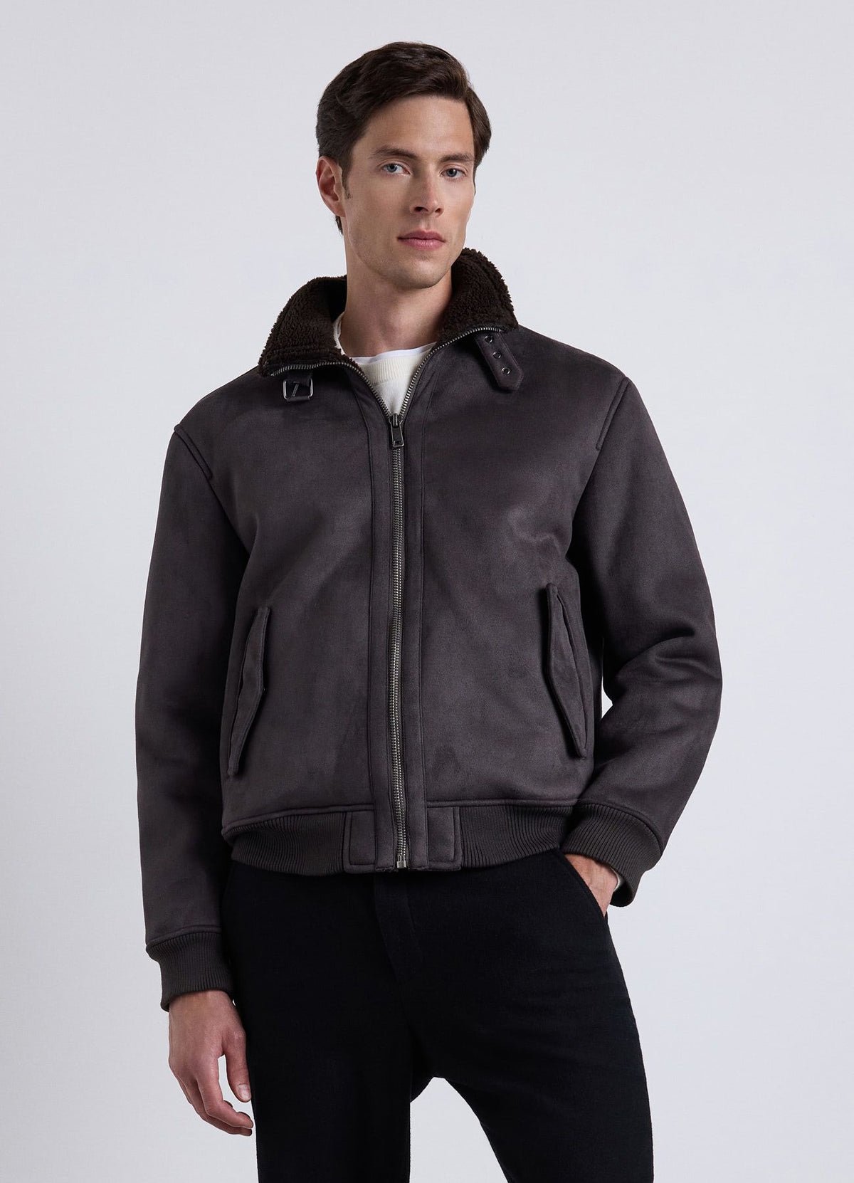 Bomber col montant doublé teddy