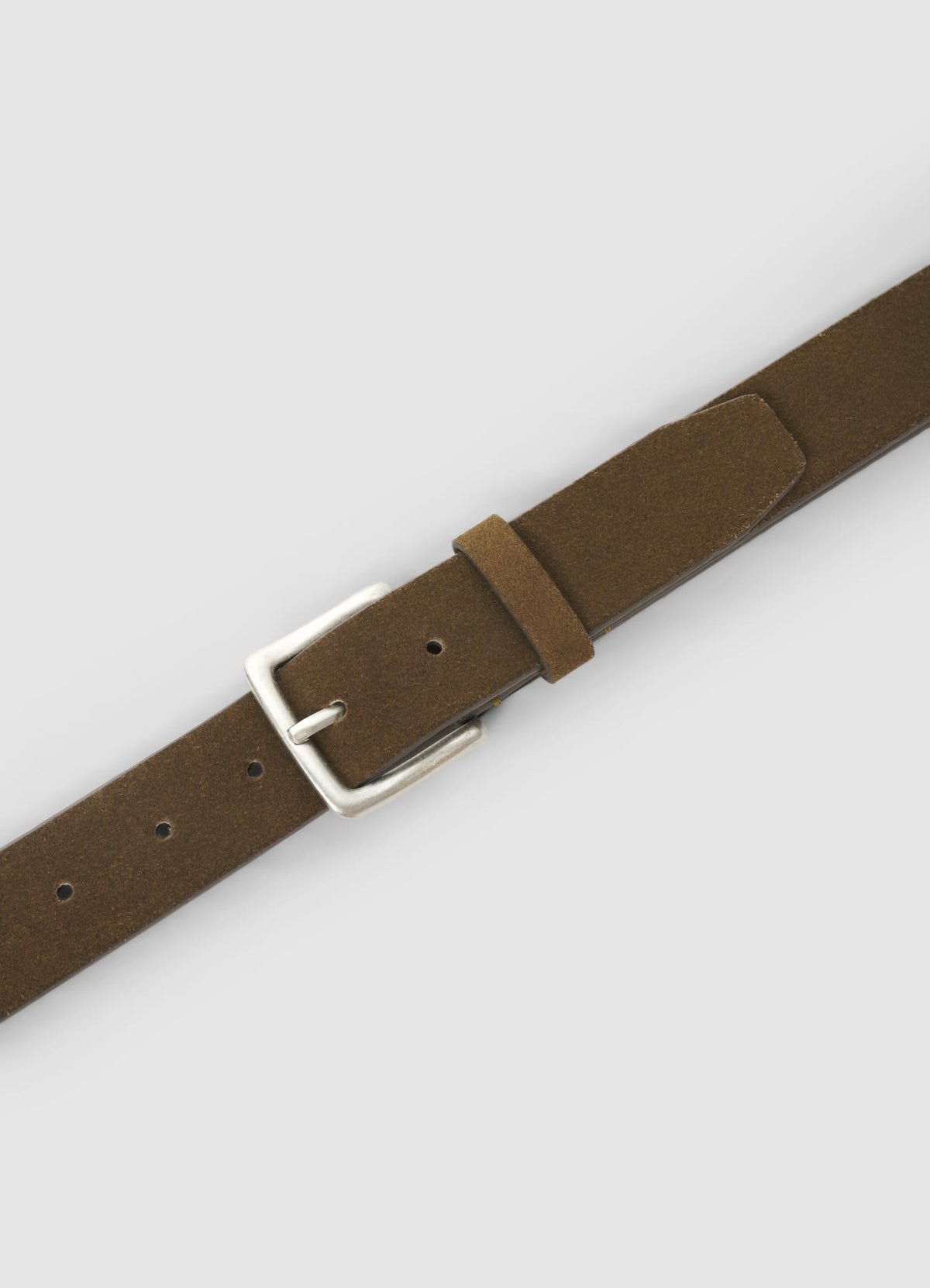 Suede-effect belt with square buckle