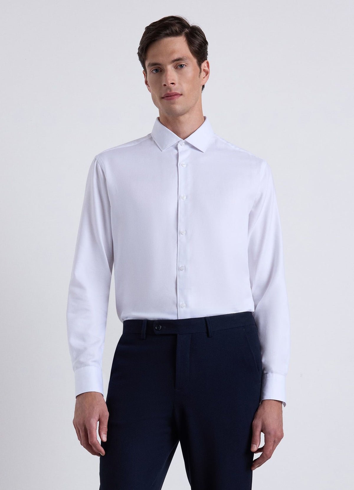 Plain textured-weave shirt