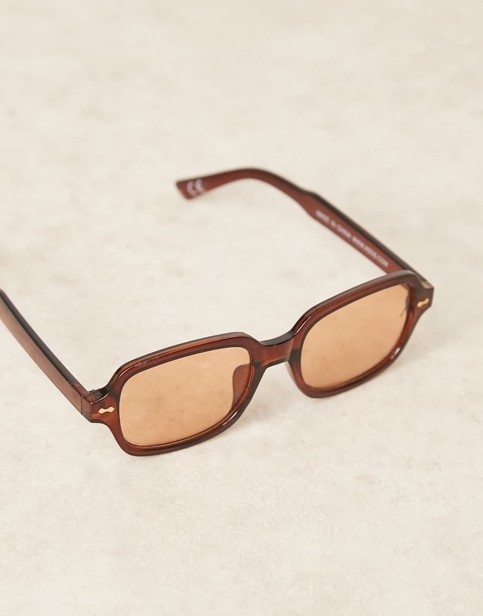 Lunettes de soleil carrées b verres orange - Qahwi